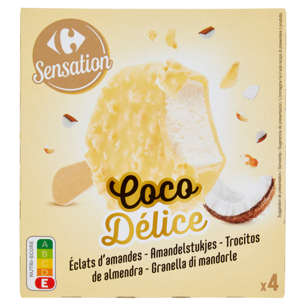 Carrefour Sensation Coco D&eacute;lice 4 Gelati 202 g