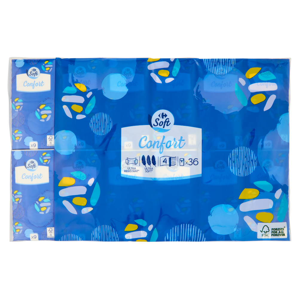 Carrefour Confort Fazzoletti bianchi 36 pz