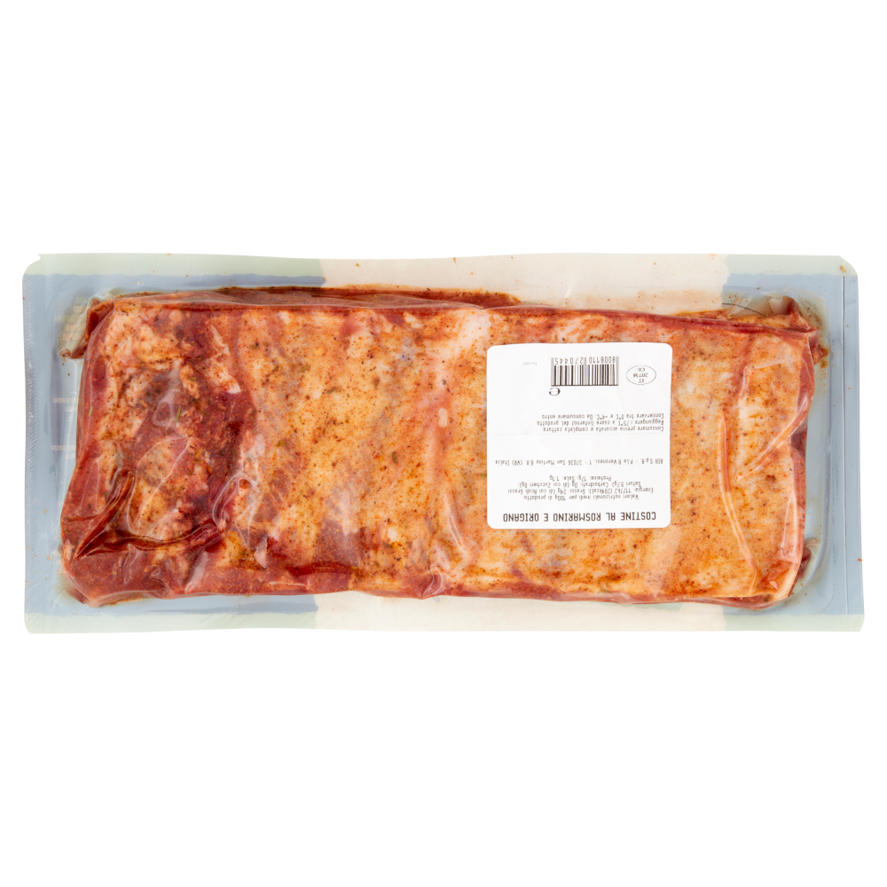 Aia Carne al Fuoco Costine Marinate di Suino al Rosmarino e Origano Speziate ad Arte 0,600 kg