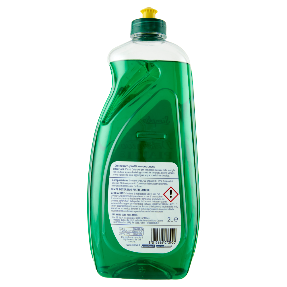 Simpl Detersivo Piatti Limone Liquido 2 L