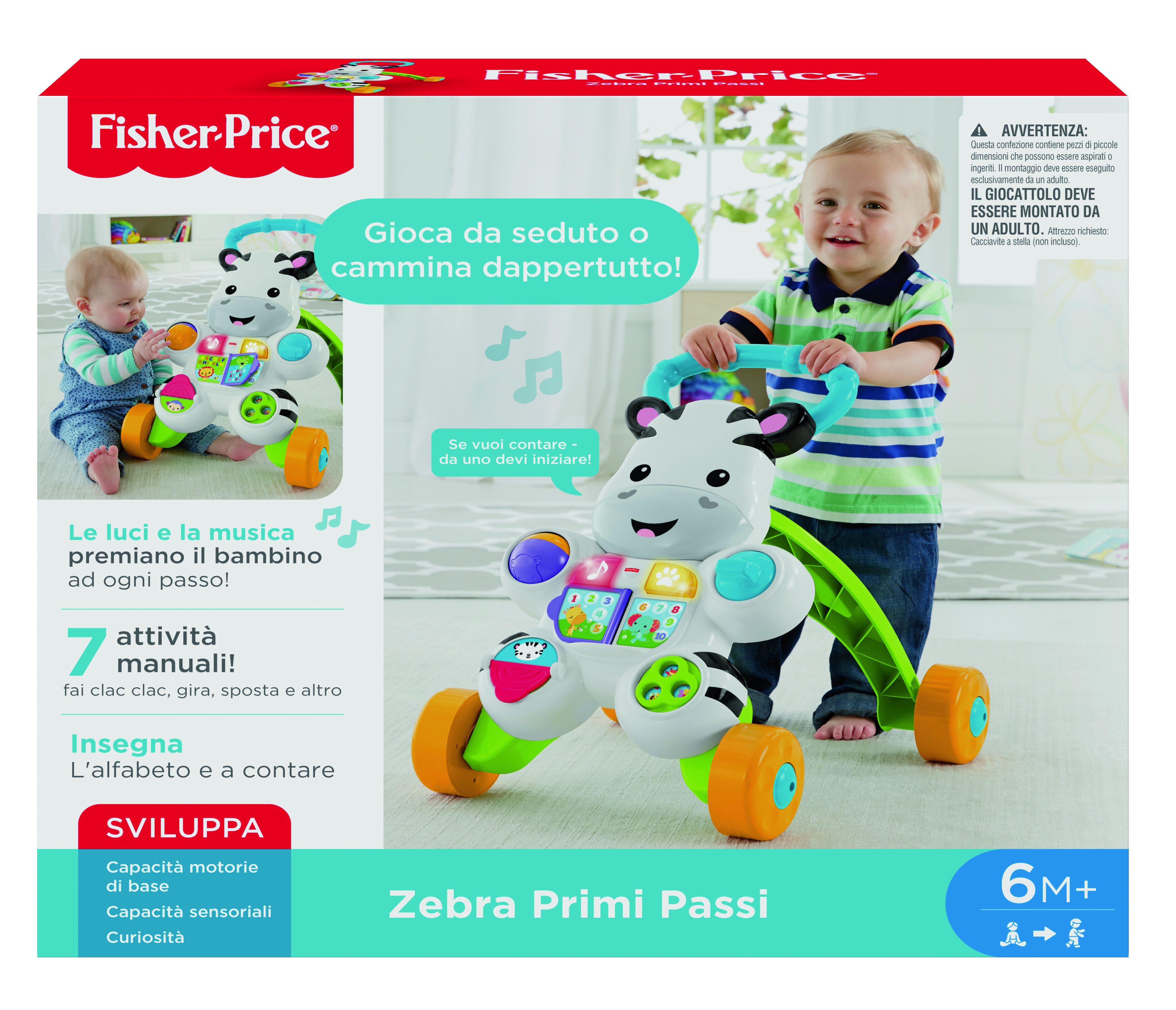 Fisher-Price Scimmietta Viola Primi Passi, Giocattolo Per L'Apprendimento Per Neonati Con Musica E Luci, Versione Italiana