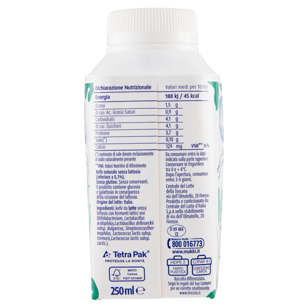 Mukki Kefir Bianco Naturale Senza Lattosio 250 ml