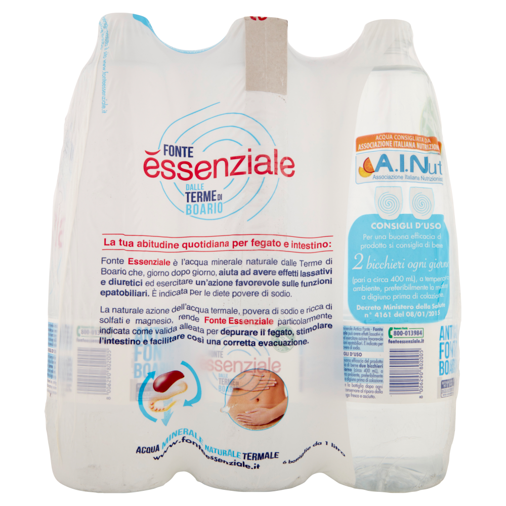 Fonte essenziale Acqua Minerale Naturale Termale 6 x 1 L