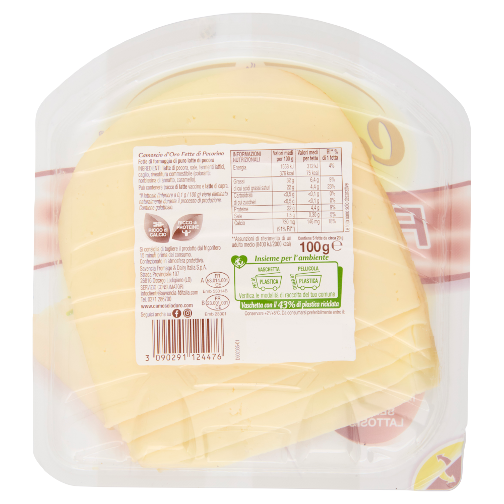 Camoscio d'Oro Fette di Pecorino 100 g