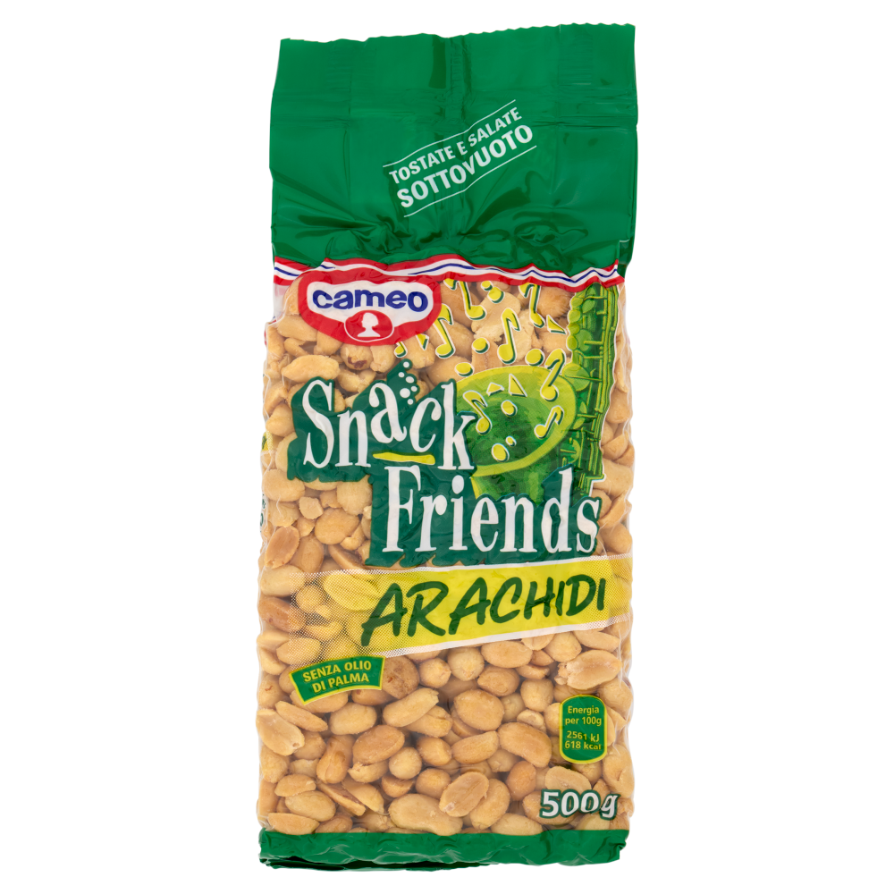 cameo Snack Friends Arachidi Tostate e Salate Sottovuoto 500 g