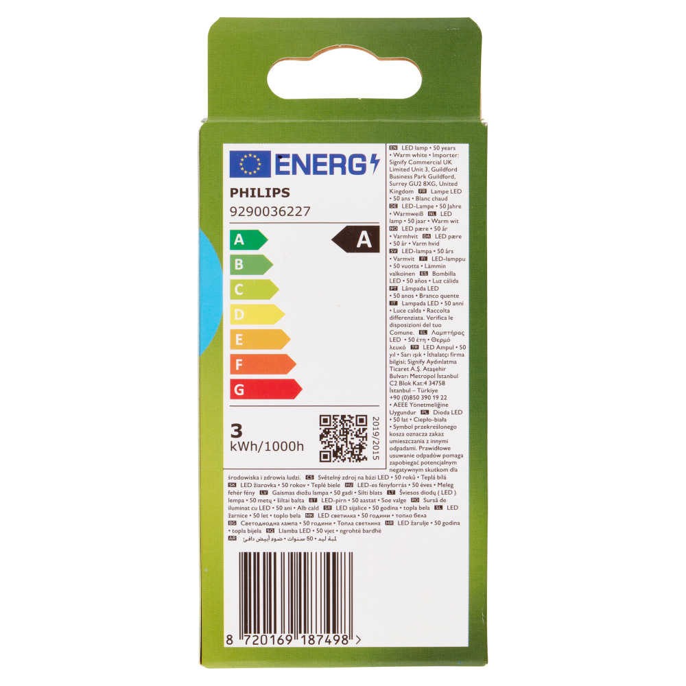 Philips Led Goccia Vetro Filamento 40W E27 2700K 