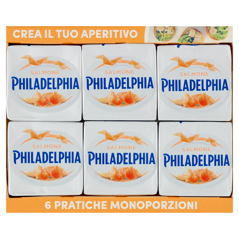 Philadelphia Fantasie formaggio fresco spalmabile al Salmone - 6x25g