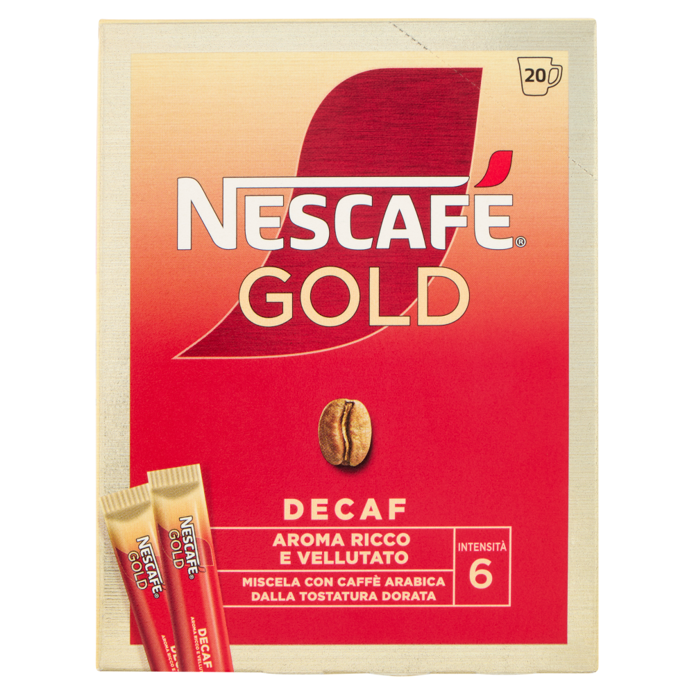 NESCAF&Eacute; Gold Decaf Caff&egrave; Solubile Decaffeinato 20 Bustine 34g