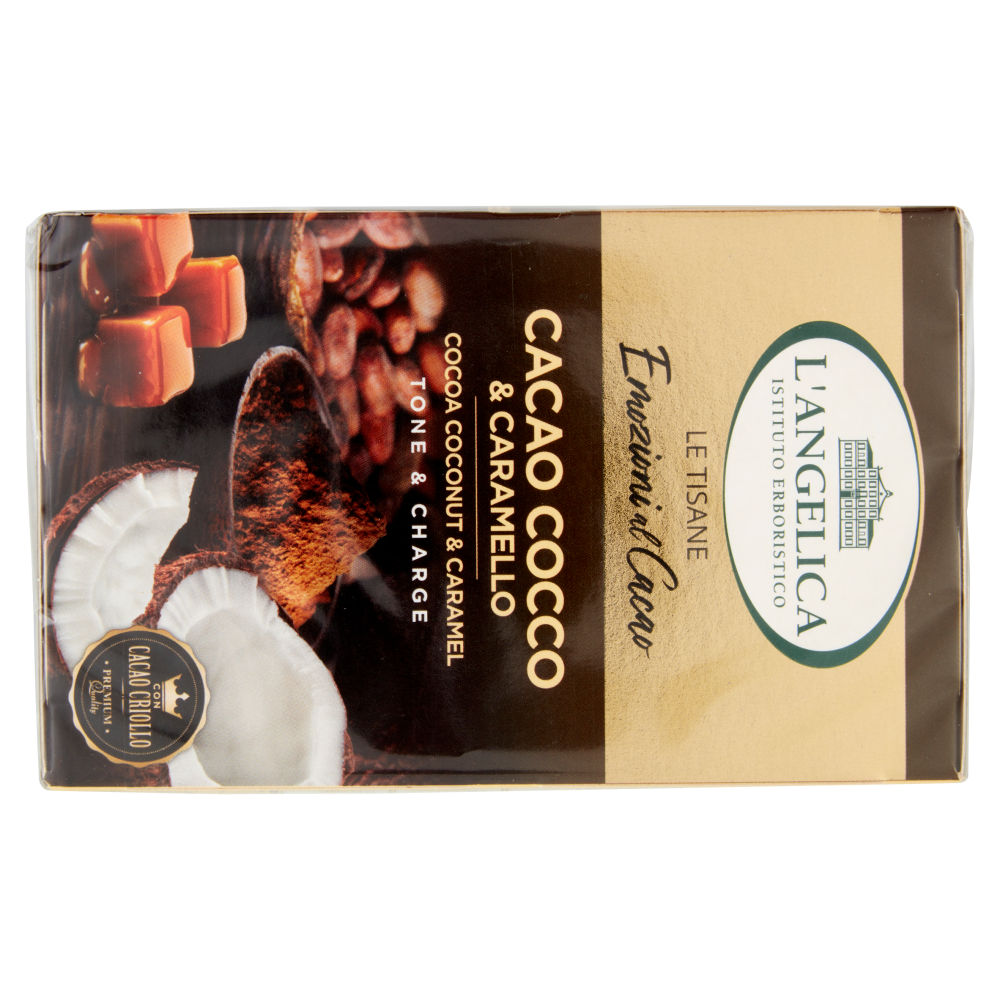 L'Angelica Le Tisane Emozioni al Cacao Cacao Cocco & Caramello Tono e Carica 15 Filtri 30 g