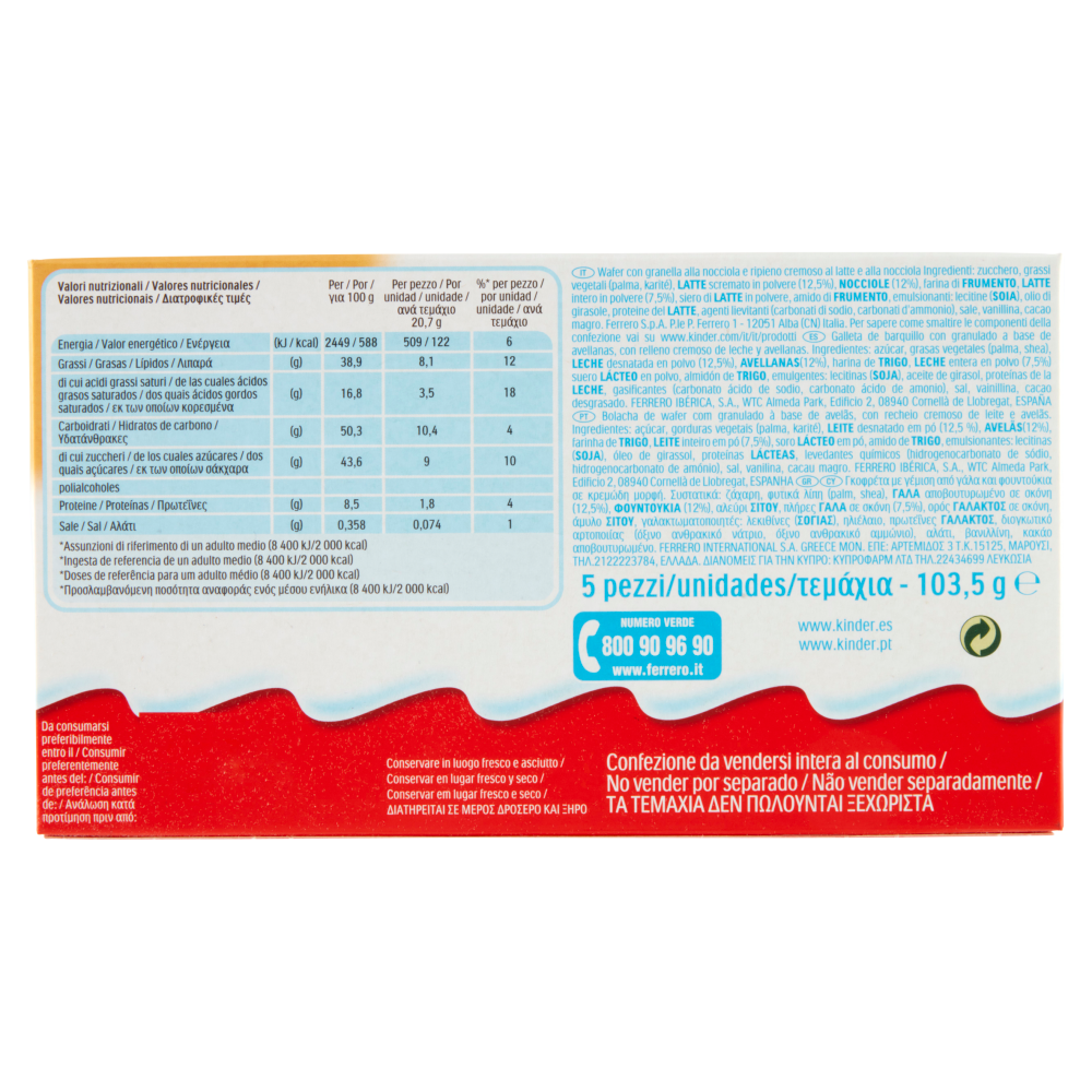 Kinder Happy Hippo Nocciola 5 x 20,7 g