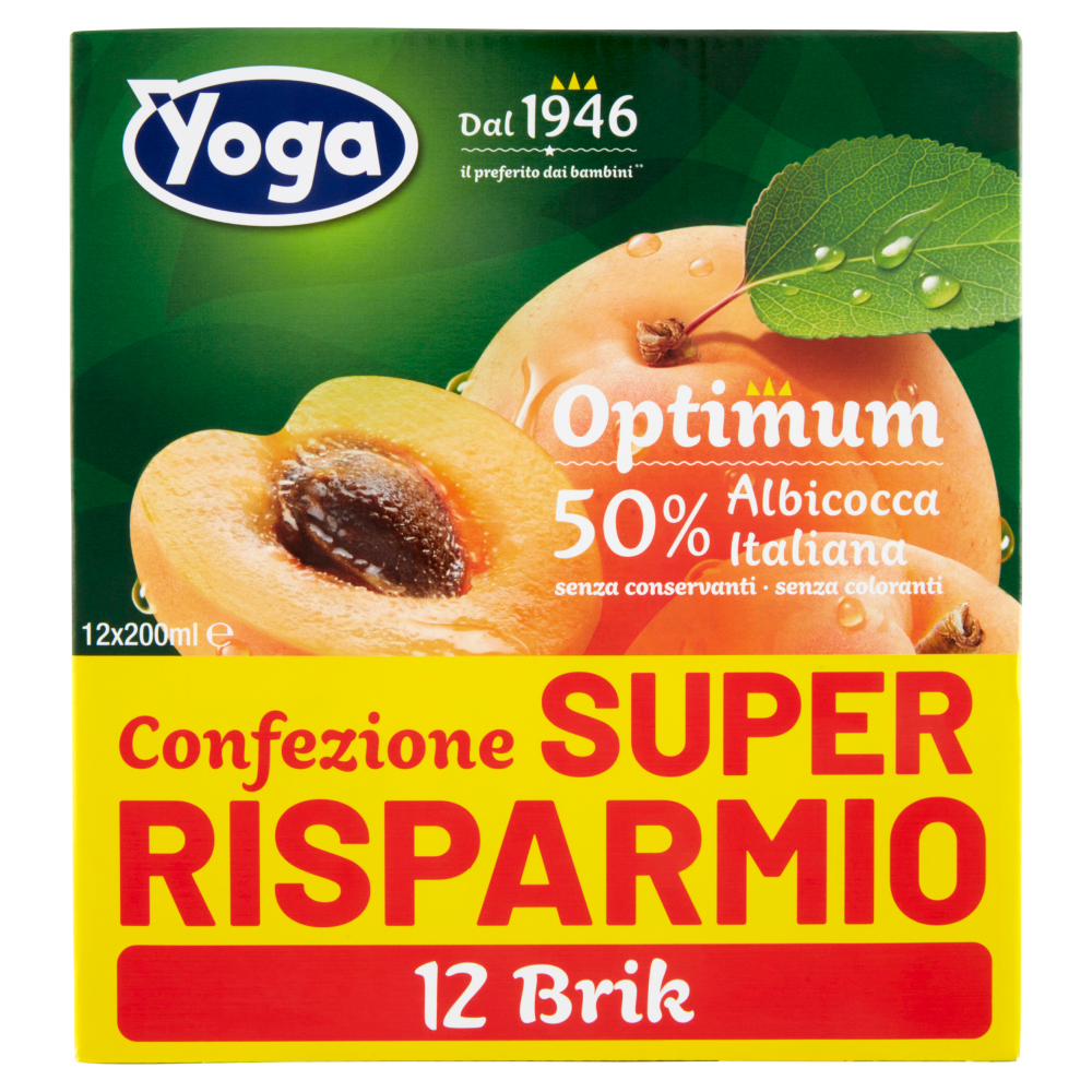 Yoga Optimum 50% Albicocca Italiana 12 x 200 ml