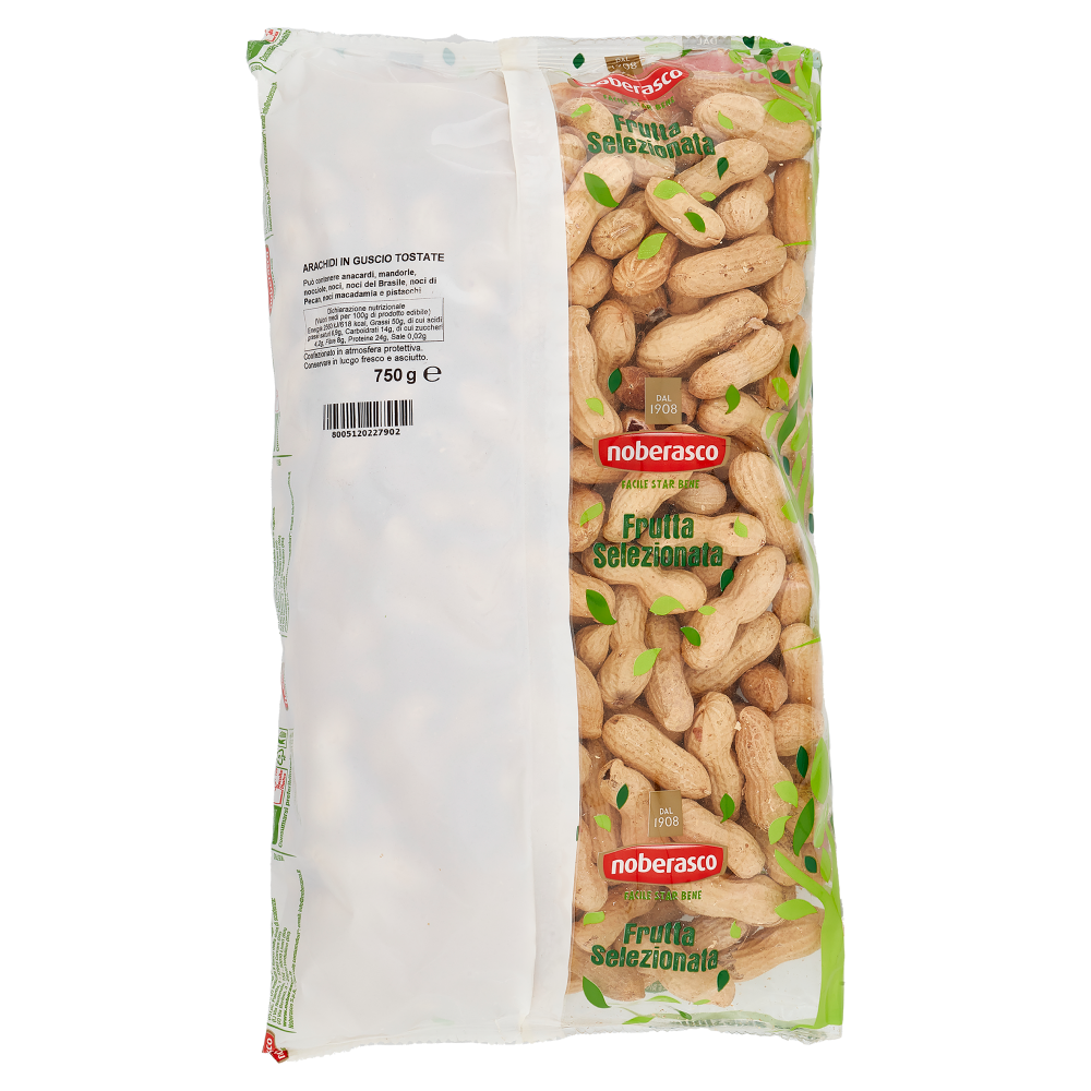 noberasco Frutta Selezionata Arachidi in Guscio Tostate 750 g