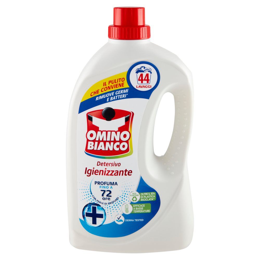 Omino Bianco Detersivo Lavatrice Liquido Igienizzante 44 Lavaggi 1760 ml