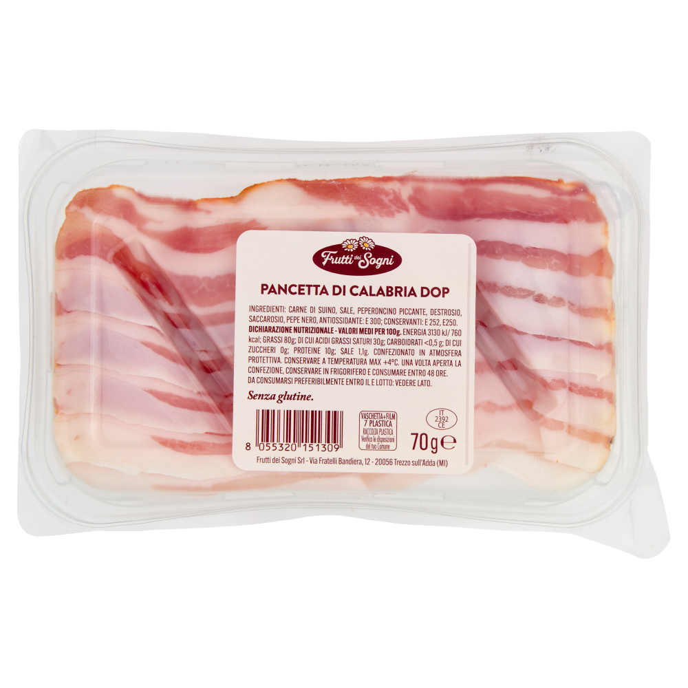 Frutti dei Sogni Tradizioni di Calabria in Tavola la Pancetta di Calabria DOP 70 g