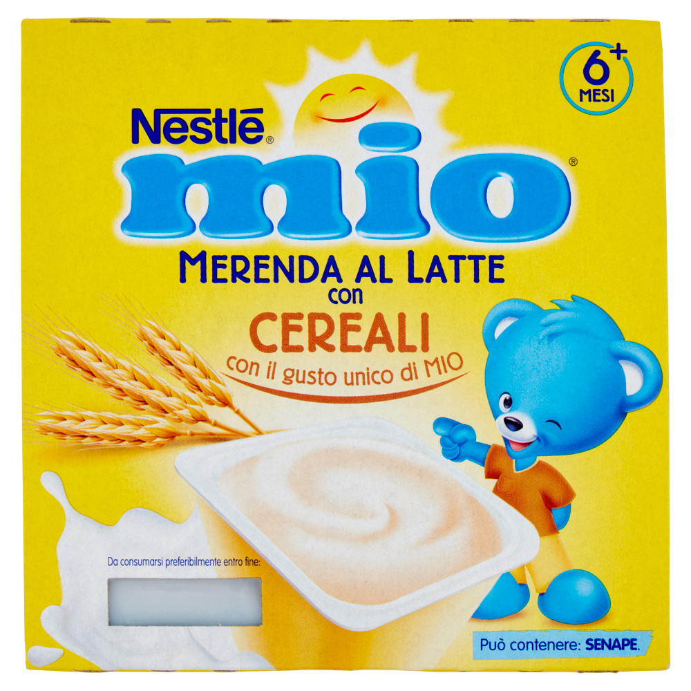 NESTLÉ MIO Merenda al Latte Cereali 4 vasetti da 100 g
