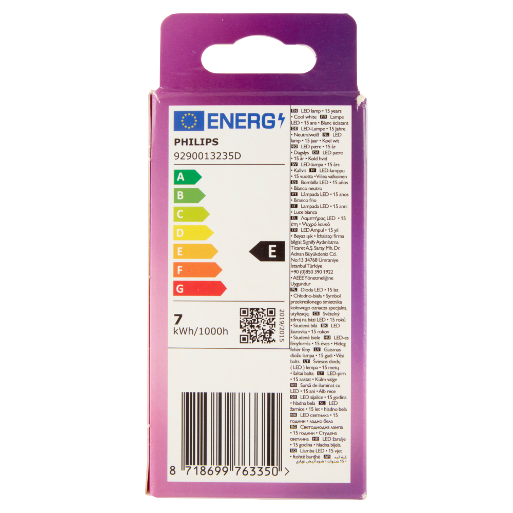 Philips Led goccia vetro 60W E27 4000K non dim