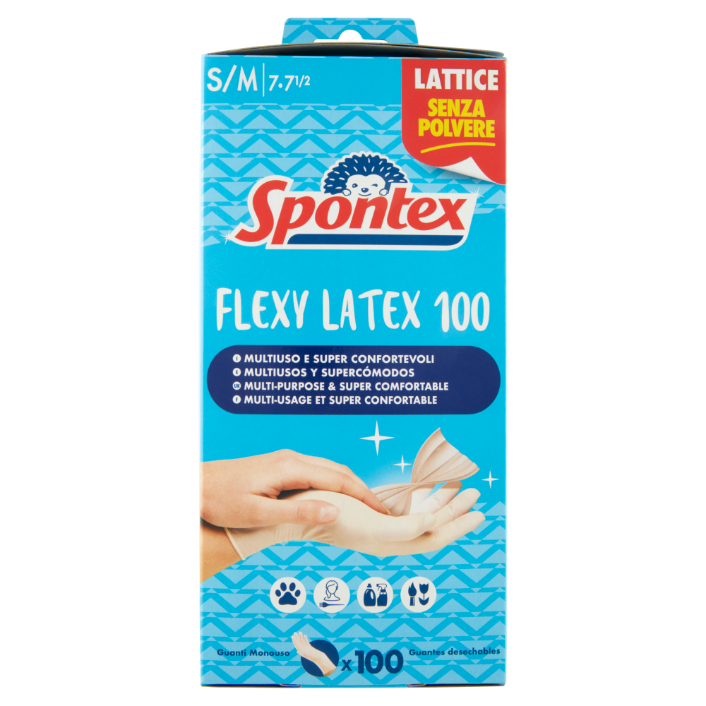 Spontex Guanti Usa&getta Flexy Latex x100 Taglia P/M