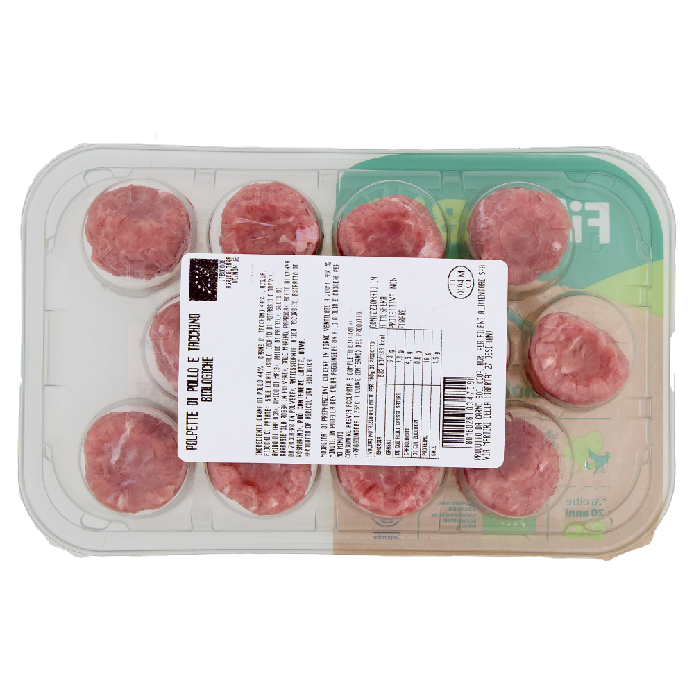 Fileni Bio Polpette di Pollo e Tacchino Biologiche 0,240 kg