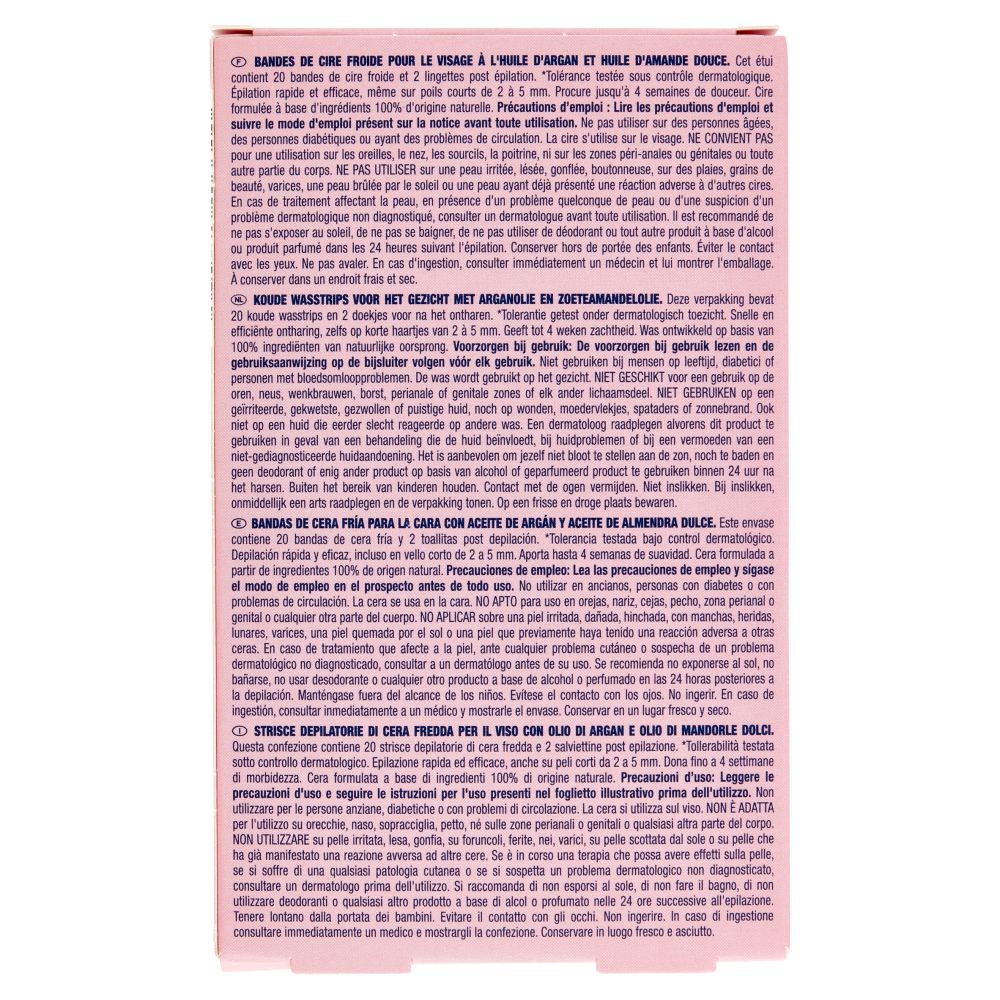 Carrefour Soft Strisce Depilatorie Viso Pelli Sensibili 20 pz + 2 salviettine