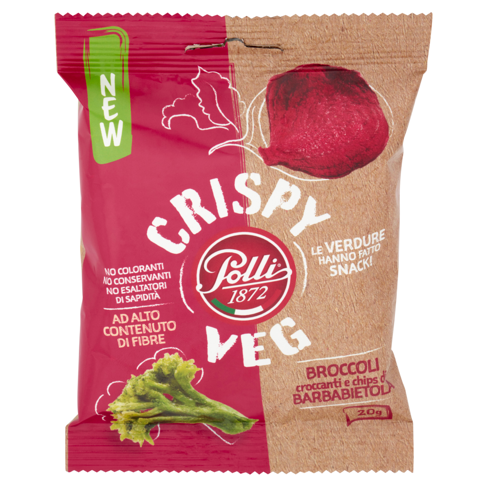 Polli Crispy Veg Broccoli croccanti e chips di Barbabietola 20 g