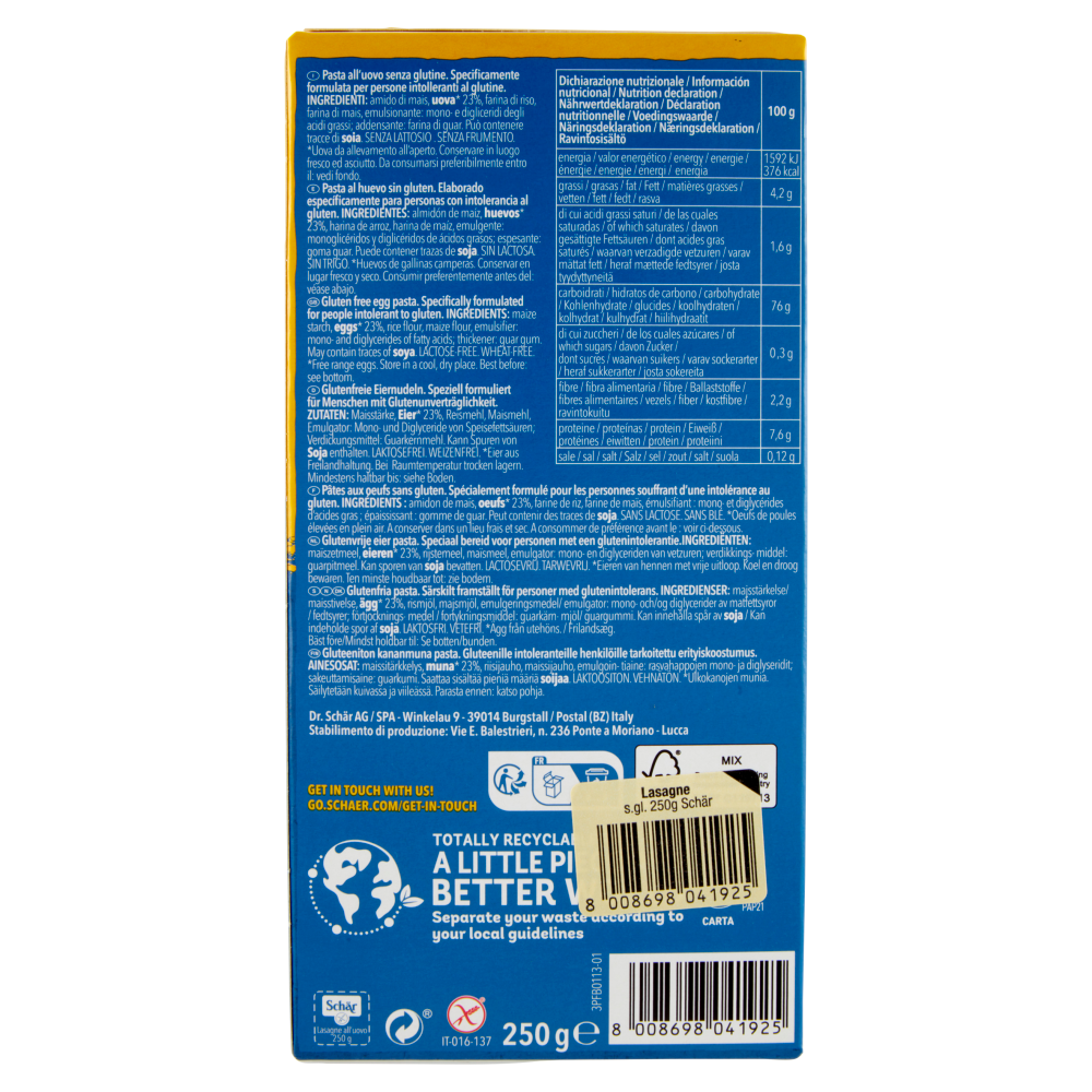 Sch&auml;r Lasagne all'Uovo 250 g
