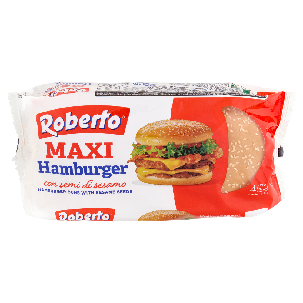 Roberto Maxi Hamburger con semi di sesamo 4 Panini 300 g