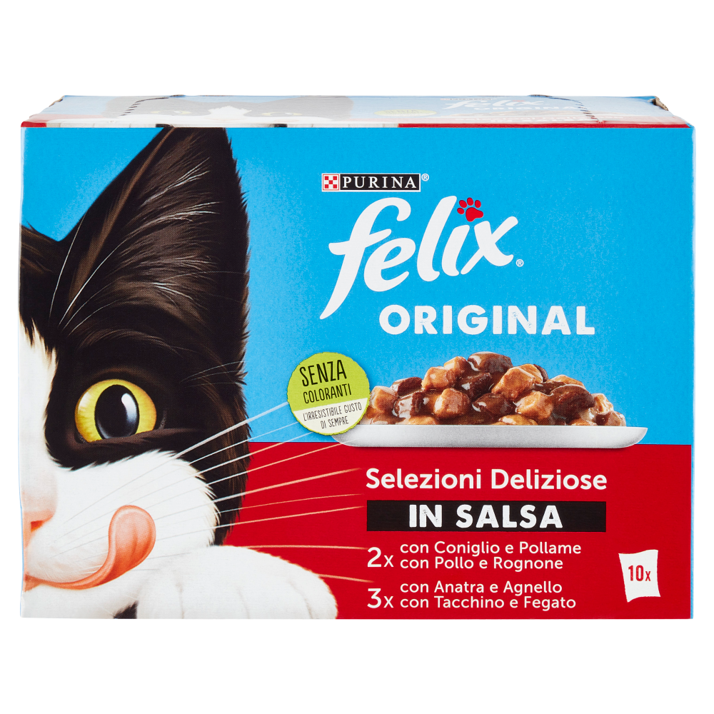 FELIX Original Selezioni Deliziose in Salsa (Coniglio, Pollo, Anatra, Tacchino) 10 x 85 g