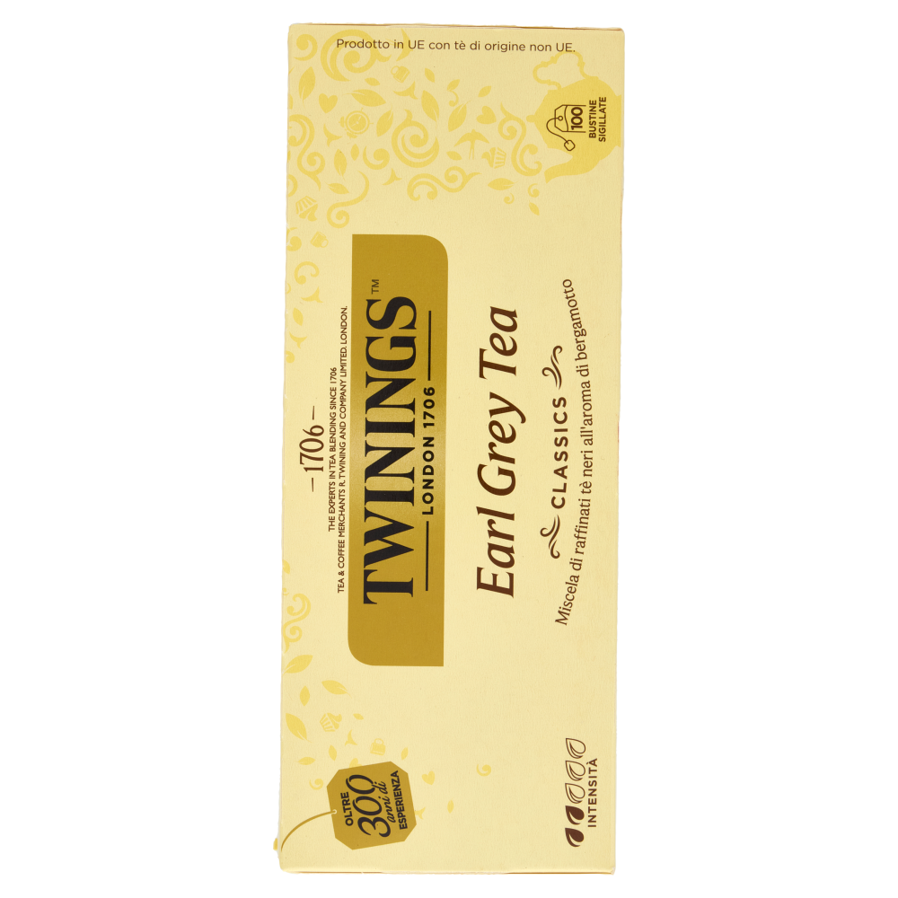 Twinings Earl Grey T&egrave; Nero al sapore di Bergamotto 100 filtri The 200 g