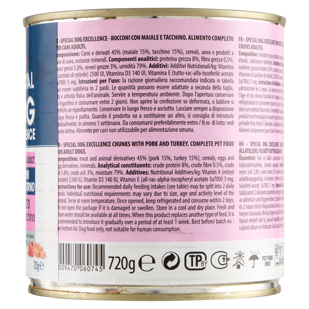 Special Dog Excellence All Breeds Adult Bocconi Cotti al Forno Bigusto Maiale Tacchino 720 g