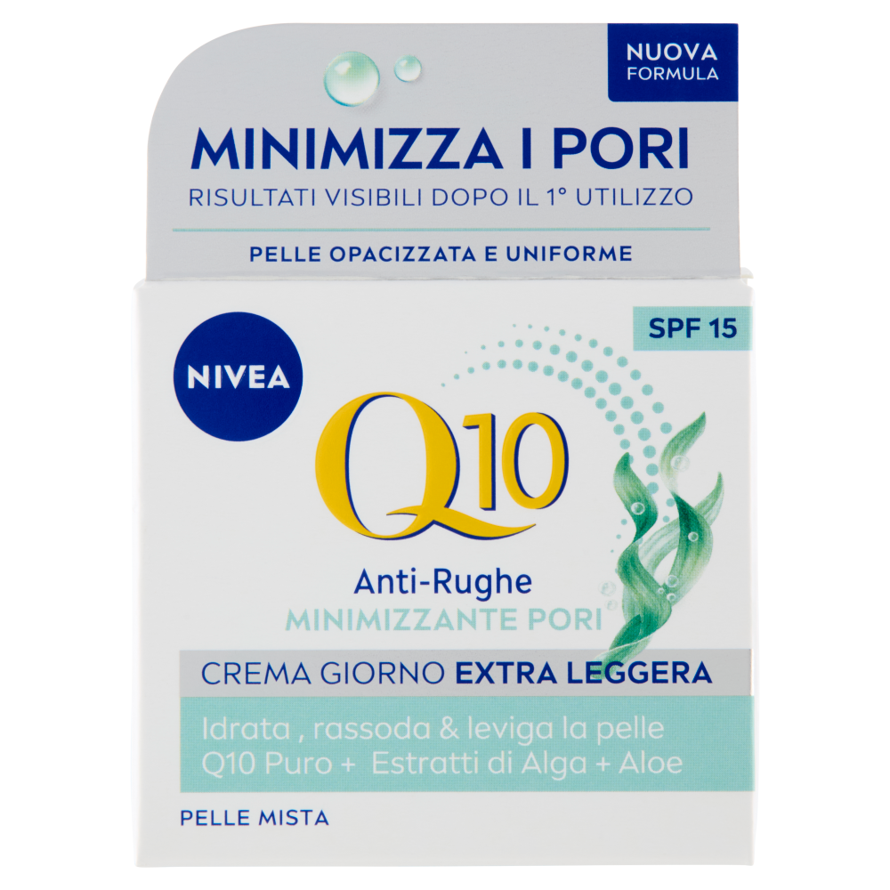 Nivea Q10 Anti-Rughe Minimizzante Pori Crema Giorno Extra Leggera SPF 15 Pelle Mista 50 ml