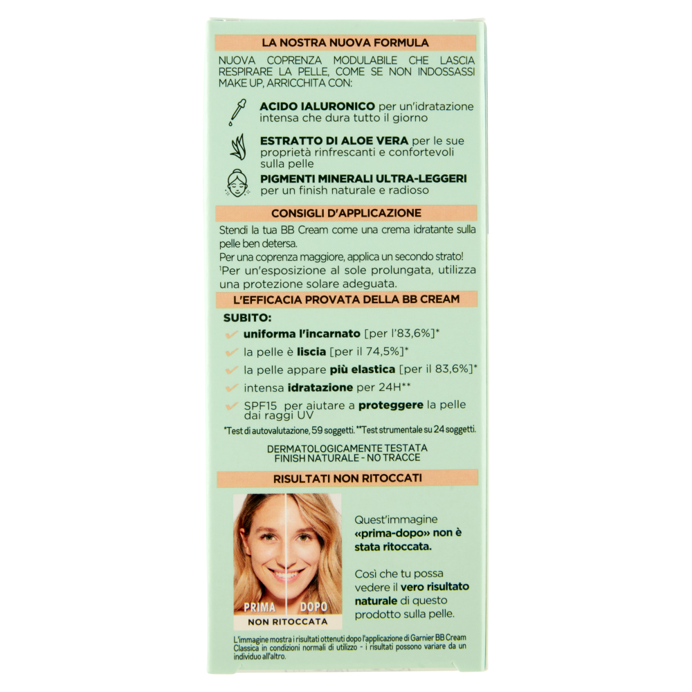Garnier BB Cream Classic, con Acido Ialuronico, Tonalità Medio-Chiara