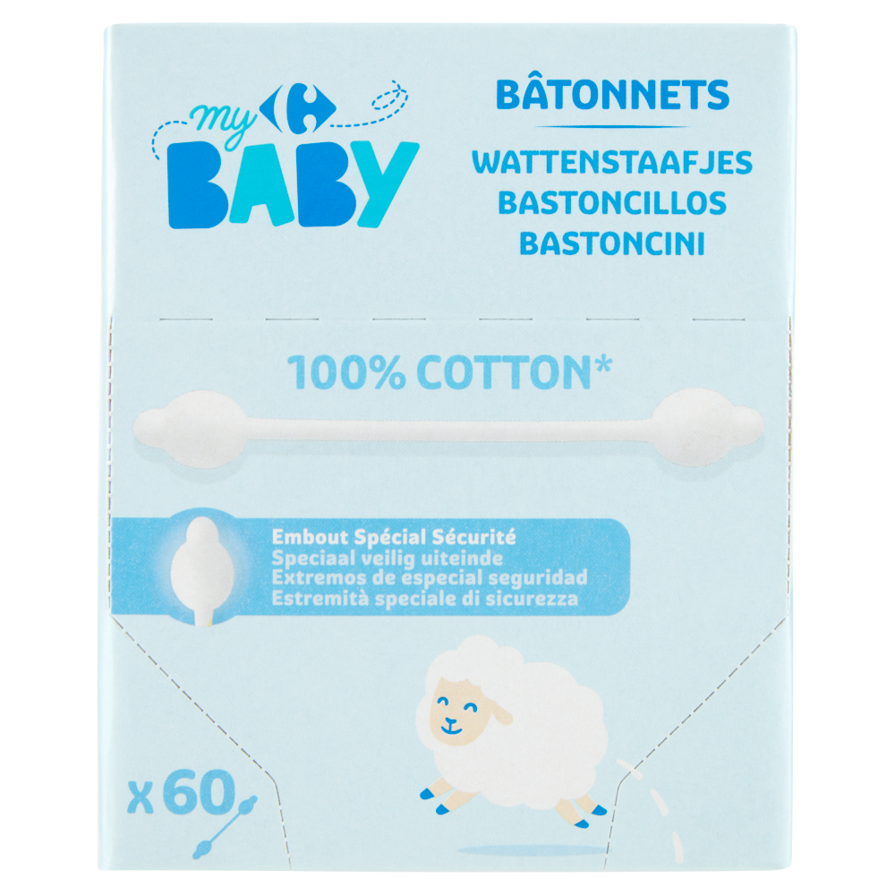 Carrefour my Baby Bastoncini 100% Cotton* 60 pz