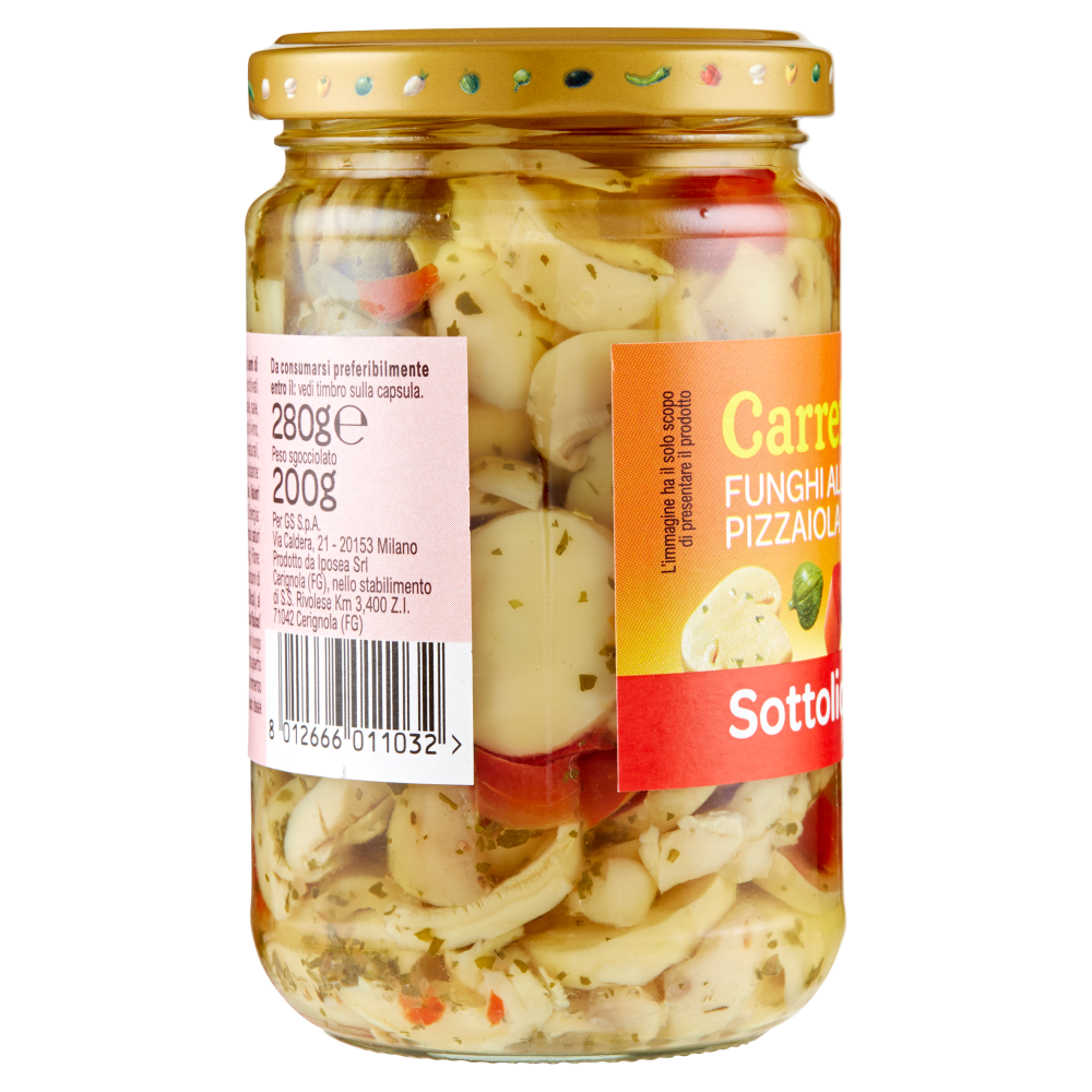 Carrefour Sottolio Funghi alla Pizzaiola in olio di semi di girasole 280 g