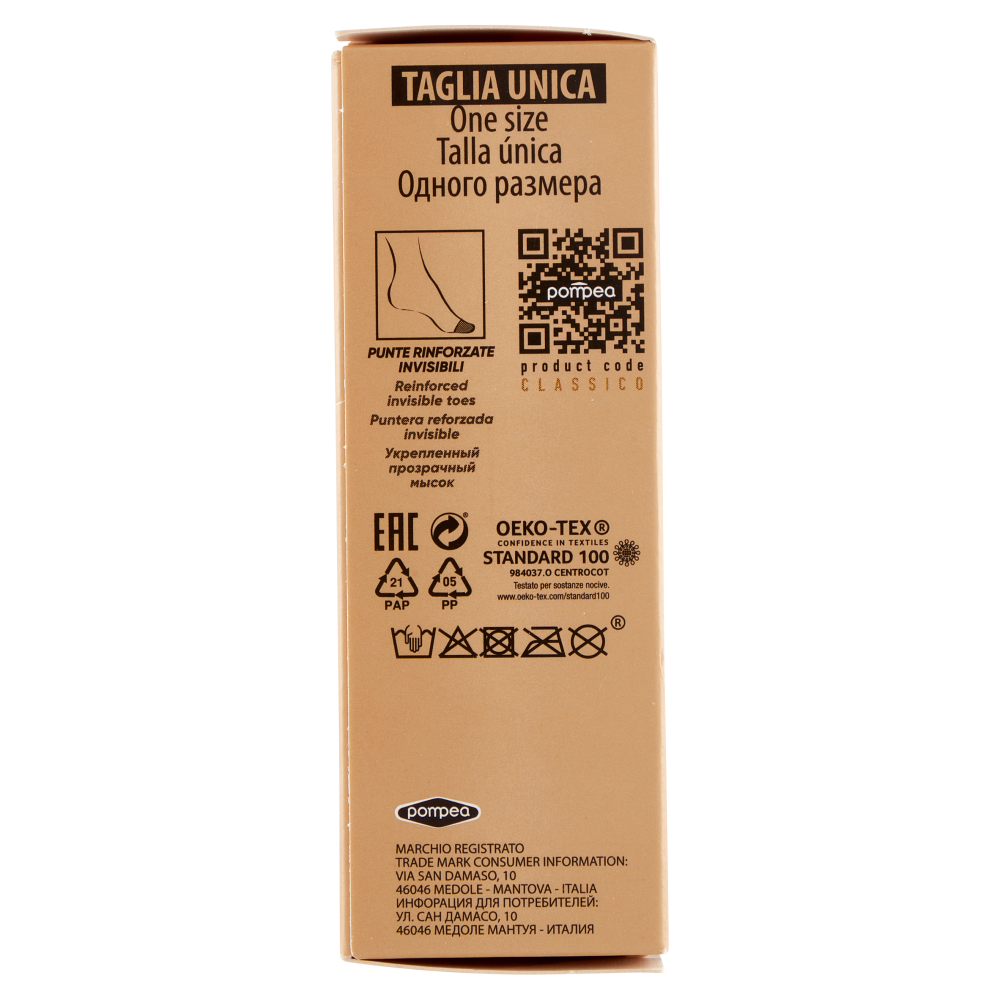 pompea Classico Gambaletto opaco 20 den Tg. Unica Polvere Dorata 2 Paia