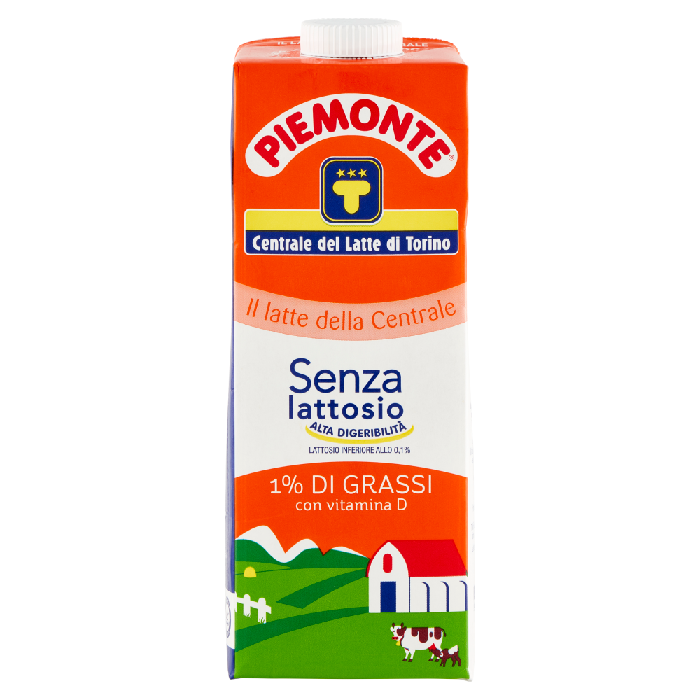 Piemonte Senza lattosio Alta Digeribilit&agrave; 1% di Grassi con Vitamina D 1000 ml