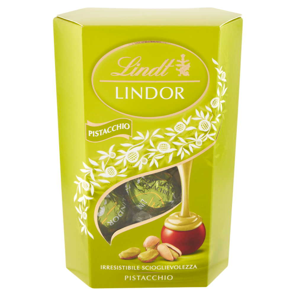 Lindt Cioccolatini Lindor Cioccolato al latte Pistacchio Scatola 200 g