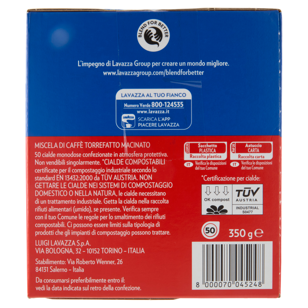 Lavazza crema e gusto Classico 50 Cialde Compostabili* 350 g