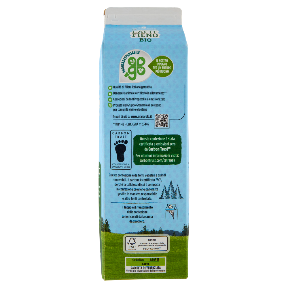 Granarolo Latte Fieno Bio Intero 1 L