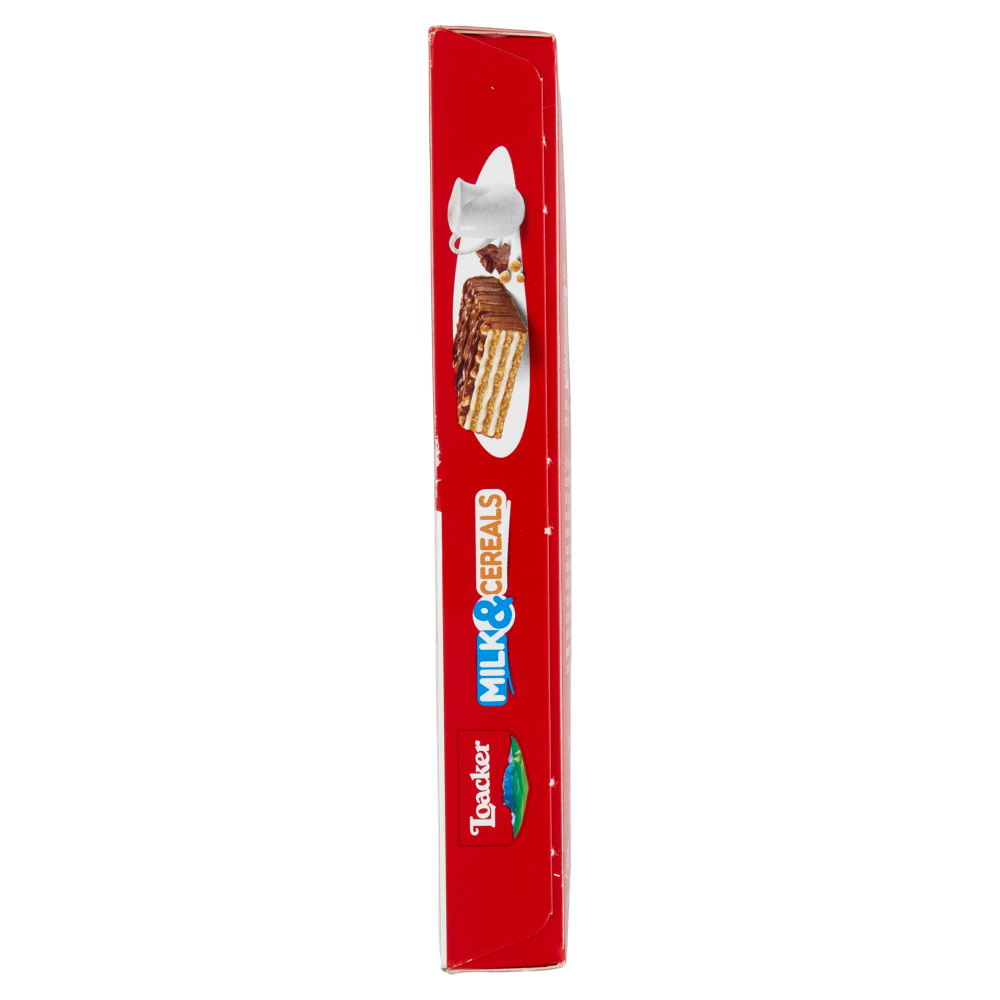 Loacker Milk & Cereals Barrette di Wafer e Cioccolato al Latte con crema al Latte 25gx4