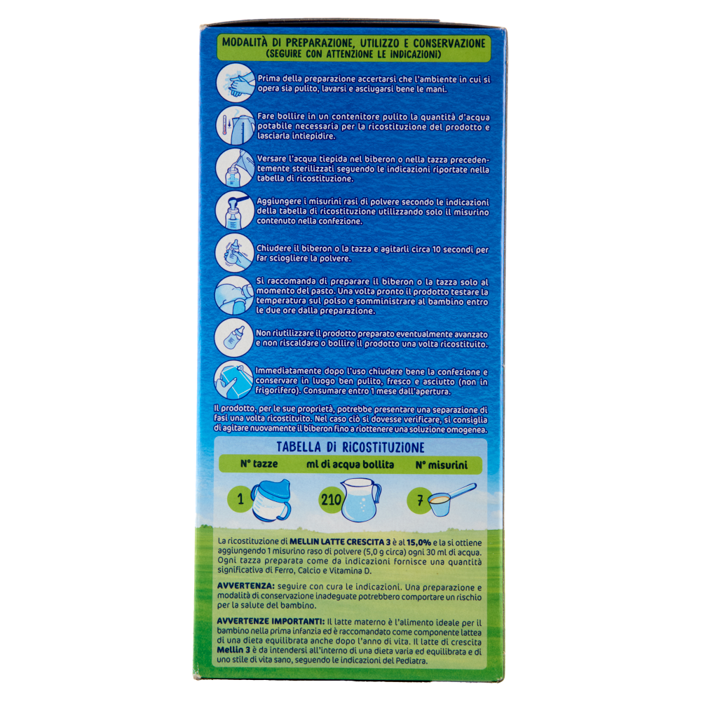 MELLIN 3 - Latte di Crescita in Polvere per Bambini da 1 a 2 anni 770g