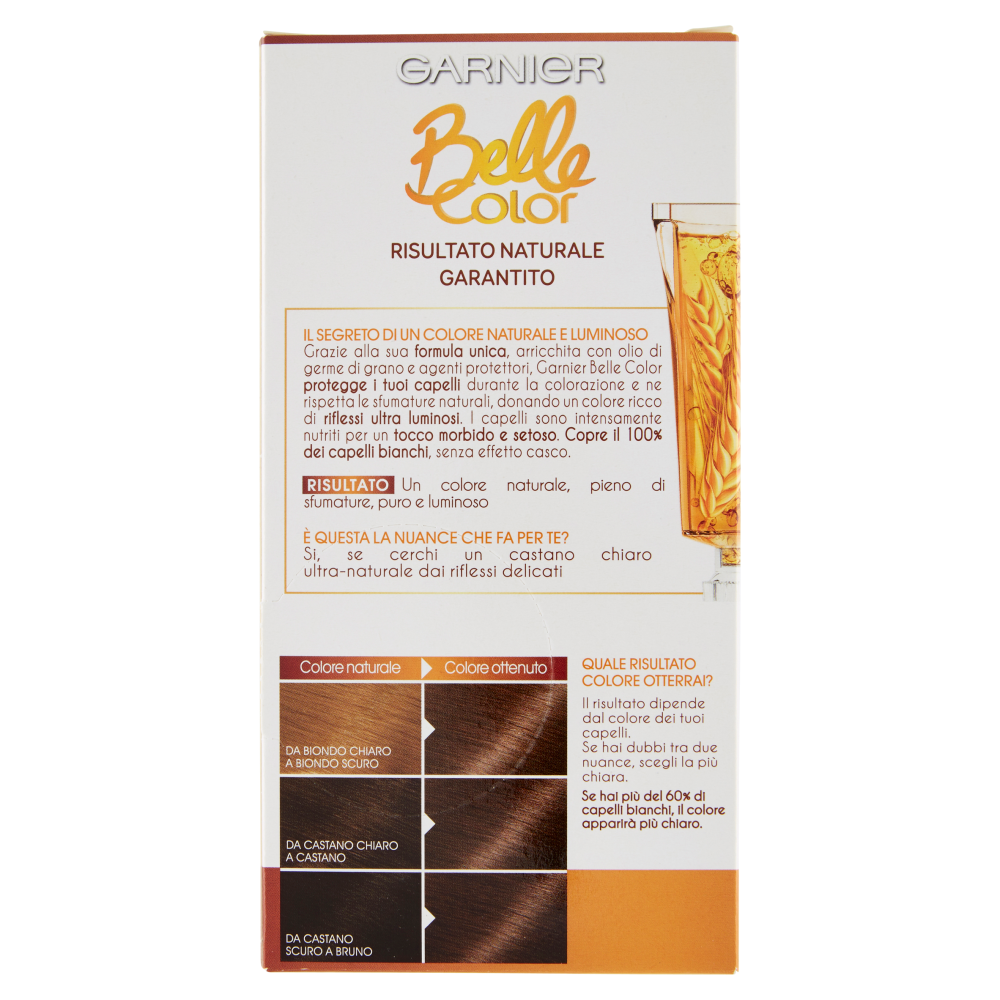 Garnier Belle Color Colore Luminoso, Tinta per Capelli Bianchi 20 Castano Chiaro Naturale