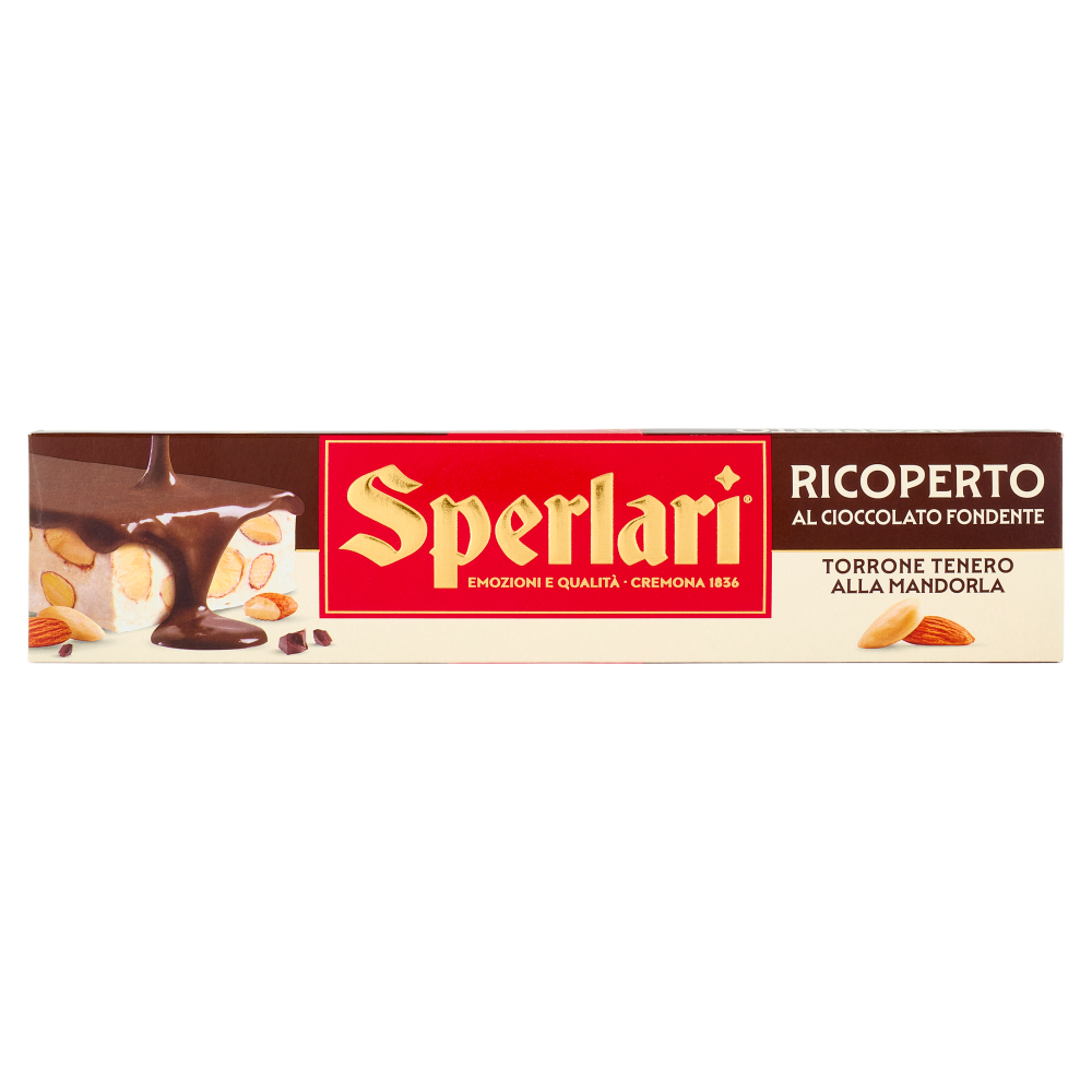 Sperlari Ricoperto al Cioccolato Fondente Torrone Tenero alla Mandorla 200 g