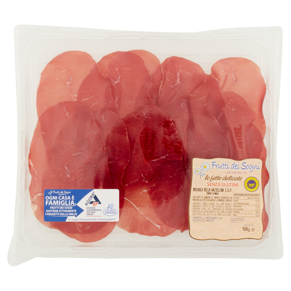 Frutti dei Sogni le fette delicate Bresaola della Valtellina I.G.P. Punta d'Anca 100 g