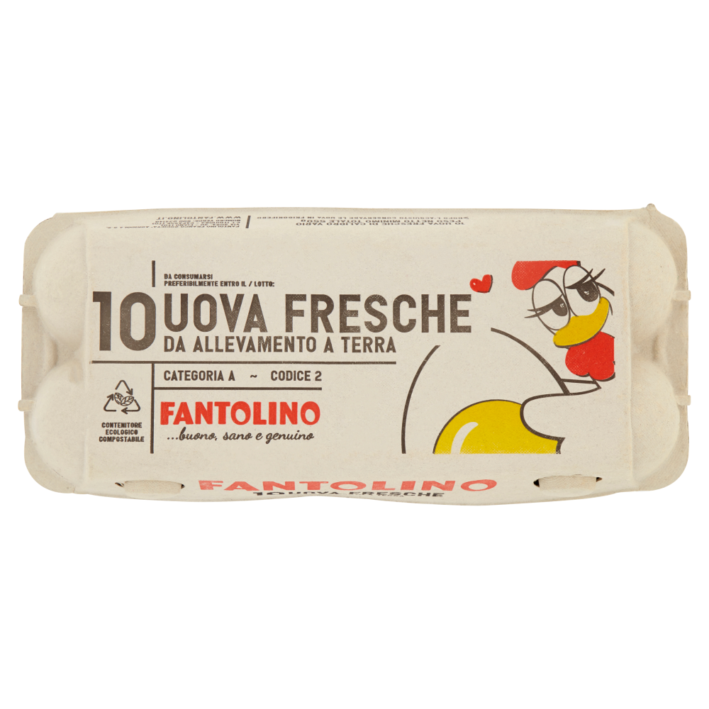 Fantolino 10 Uova Fresche da Allevamento a Terra 550 g