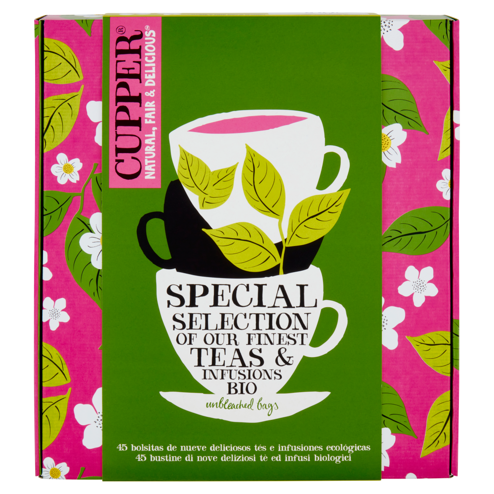 CUPPER Collection Tè e Tisane Bio Fairtrade Cofanetto Assortito di 9 Tè e Infusi, 45 bustine 86,75 g
