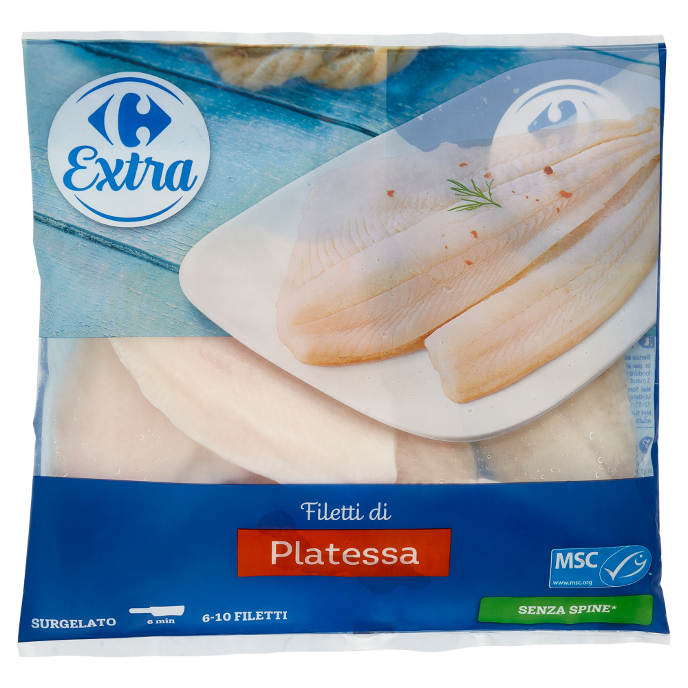 Carrefour Extra Filetti di Platessa Senza Spine* Surgelato 500 g