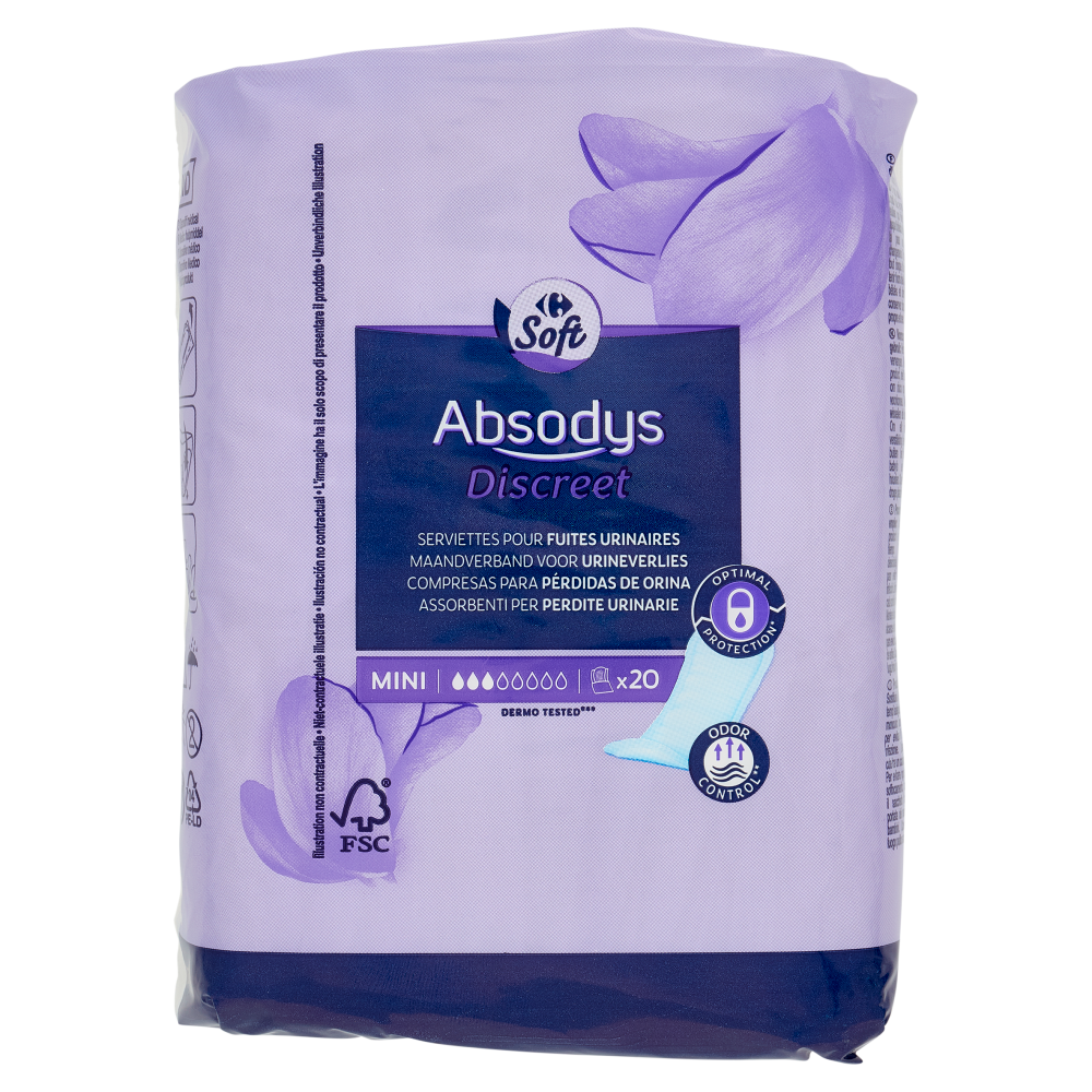 Carrefour Soft Absodys Discreet Assorbenti per Perdite Urinarie Mini 20 pz