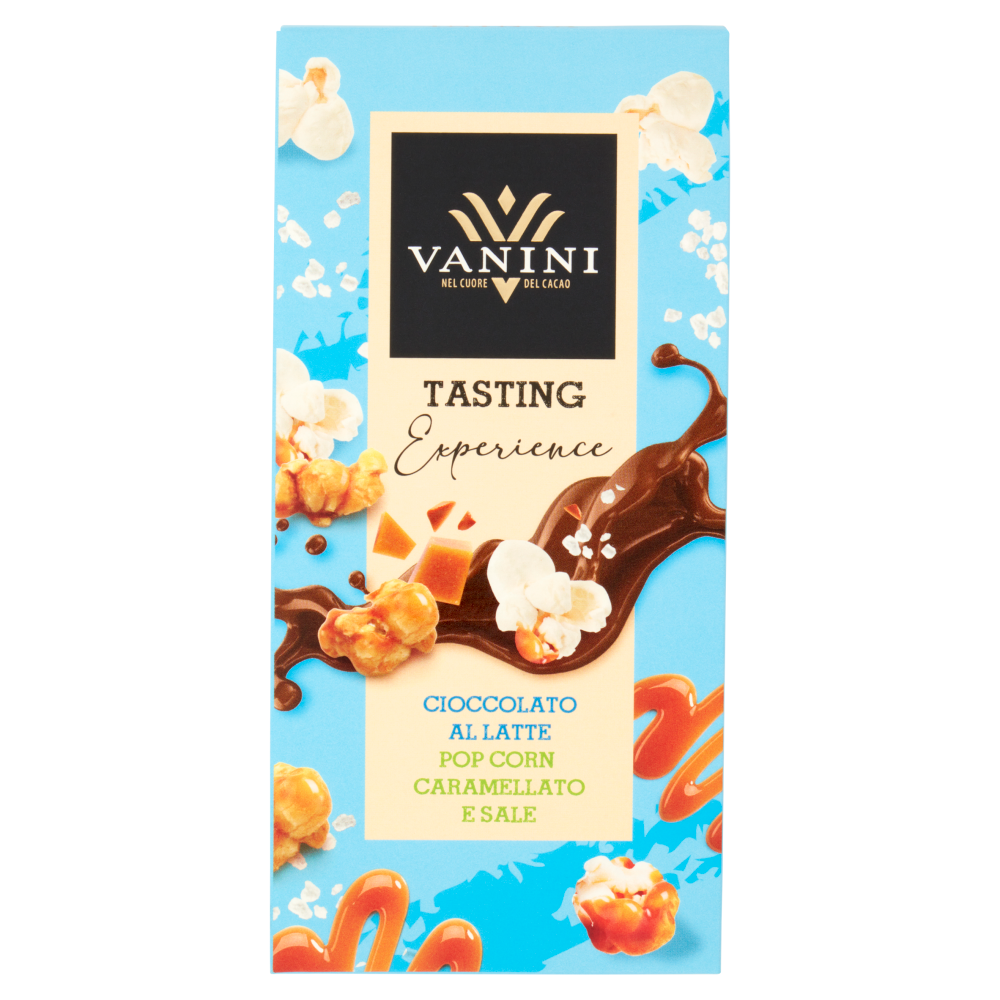 Vanini Tasting Experience Cioccolato al Latte Pop Corn Caramellato e Sale 75 g
