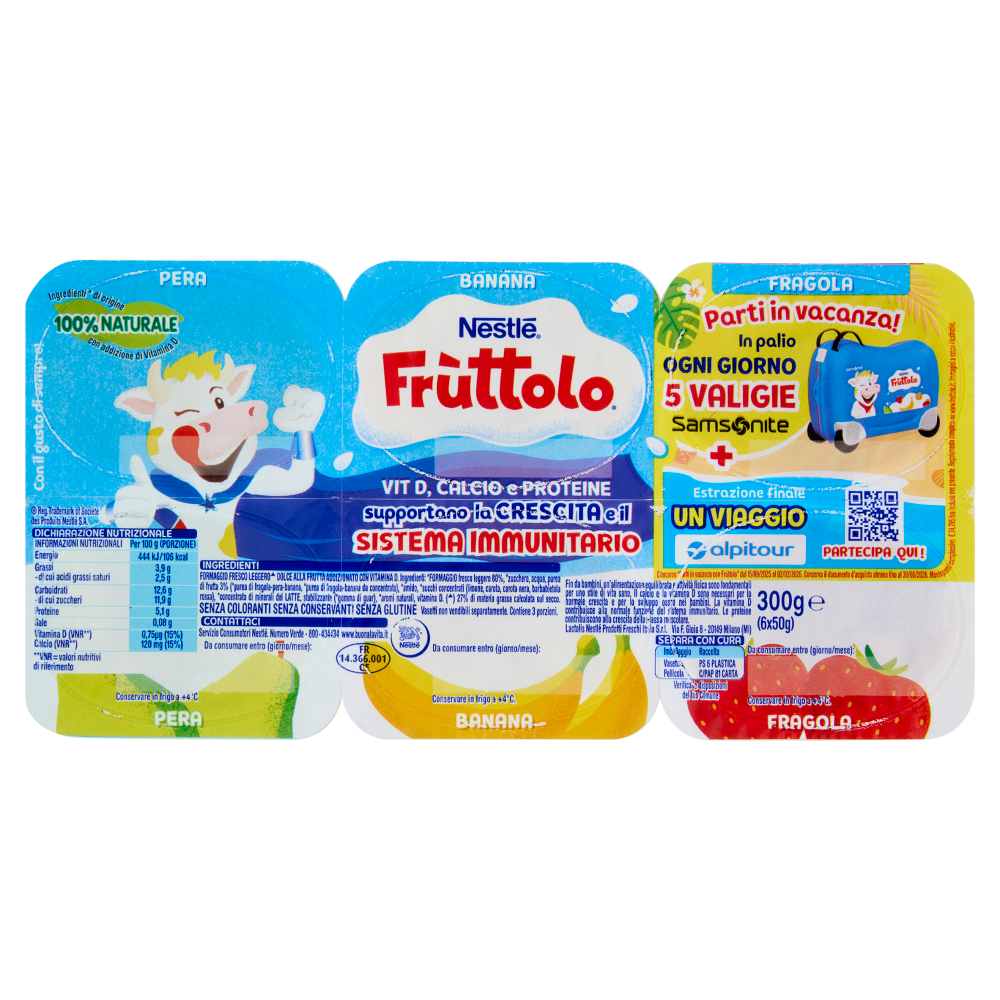 NESTLÉ FRUTTOLO Pera - Banana - Fragola 6x50g