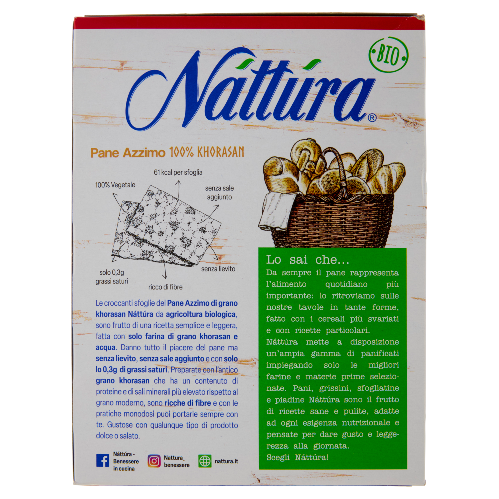 Náttúra Pane Azzimo 100% Khorasan Bio senza lievito 200 g